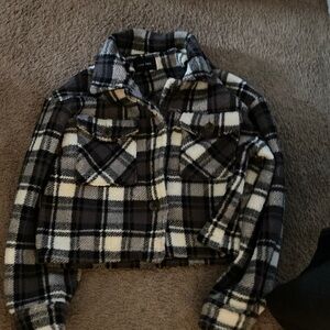 Love Tree Black and White Plaid Jacket